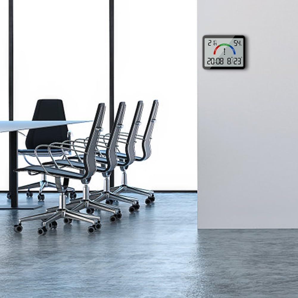 LCD-scherm Digitale Wandklok, Tijd Temperatuur Vochtigheid Elektronische Lcd Digitale Thuiskantoor