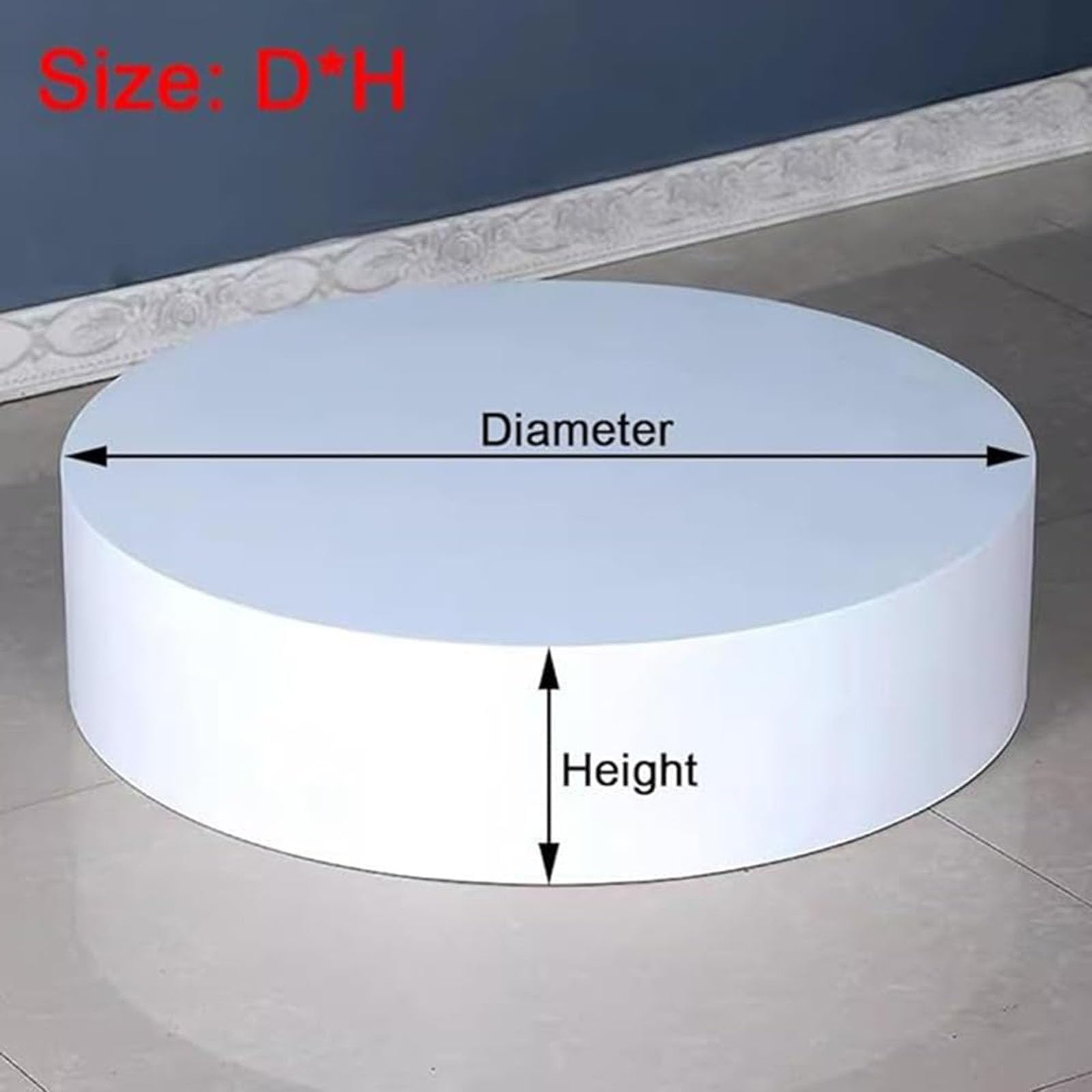 Rygcrud Plate-Forme De Scène Ronde Pour Les Événements, Plate-Forme De Mariage Pour Les Femmes, Petite Scène Ronde Piédestal D'exposition Pour Mannequin/Chaussures/Sacs(40x20cm