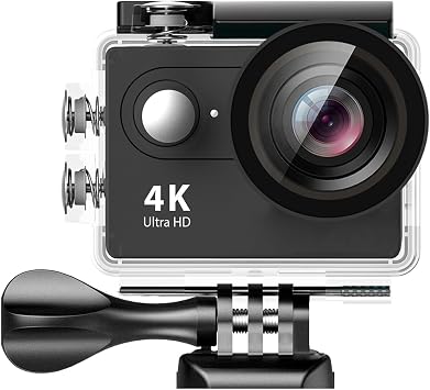 4K Action Camera, 4K30FPS Action Camera Ultra HD Underwater Camera 170 Degree Wide Angle 98FT 4K WiFi Waterproof Camera Support External Microphone with Accessory Kits