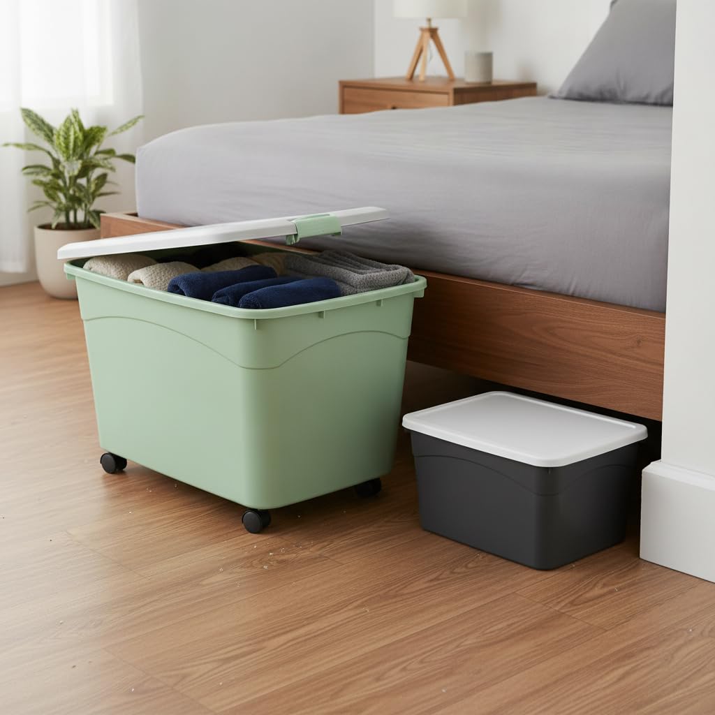 Aufbewahrungsbox, Staubdicht, Stapelbar, color to 3, 55x39x31.5cm, 4 Räder