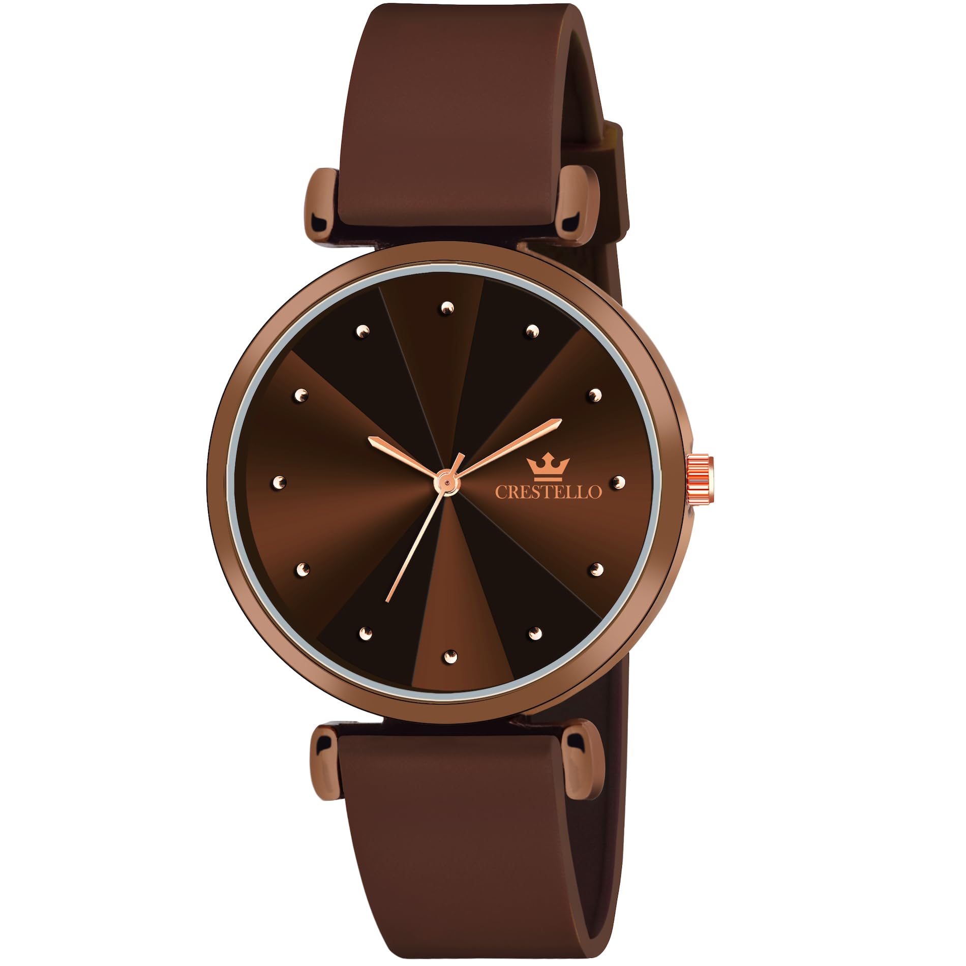 CRESTELLOSilicone Strap Analog Wrist Watch for Women (Black/Blue/Green/Brown) | CR-Ck137