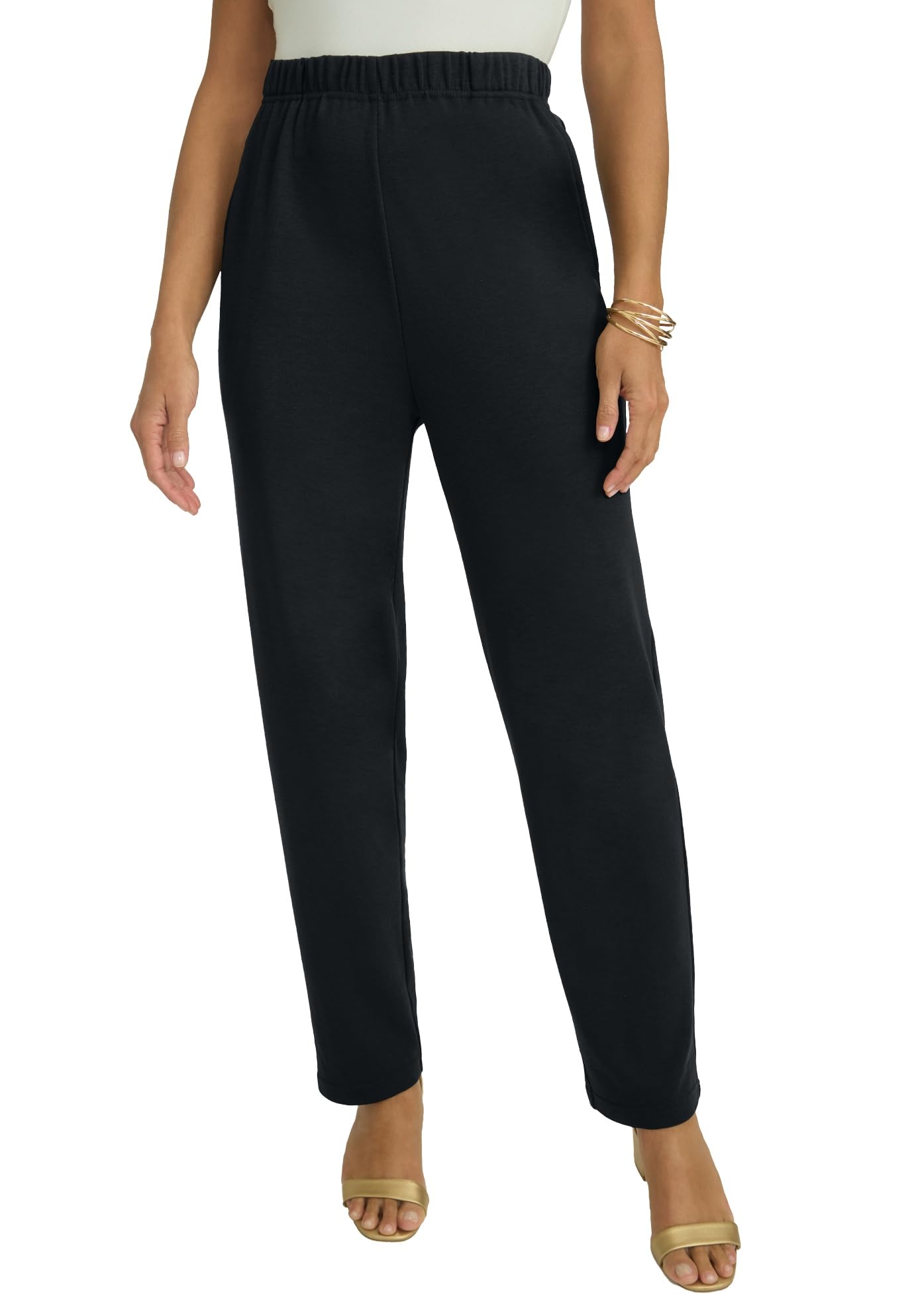 Jessica London Womens Plus Size Petite Soft Ease Straight Leg Pant