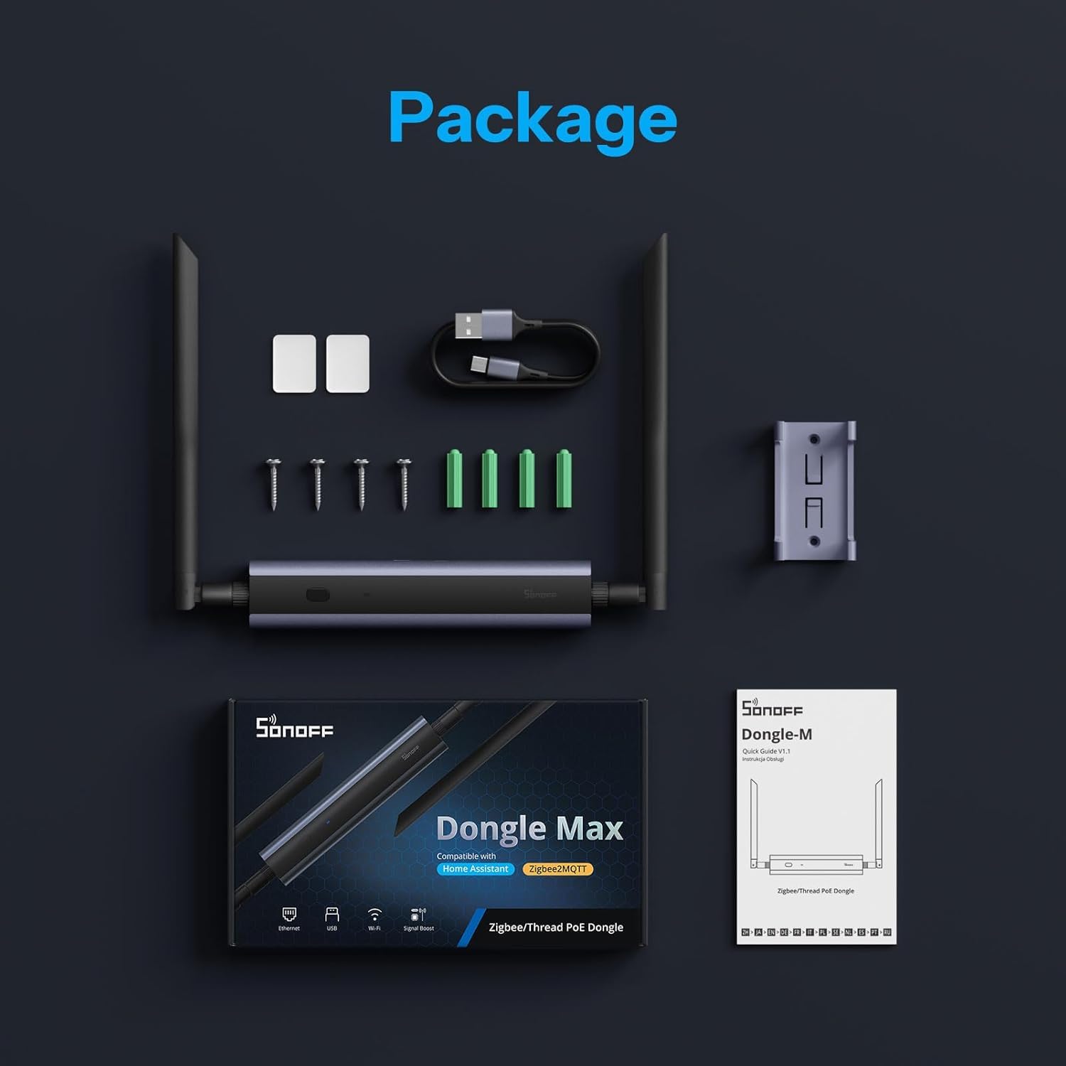 Sonoff Zigbee/Thread PoE Dongle Max, admite conexiones Ethernet, Wi-Fi y USB, puerta de enlace Zigbee con EFR32MG24&EFR32D0, llave Zigbee para Home Assistant o Zigbee2MQTT