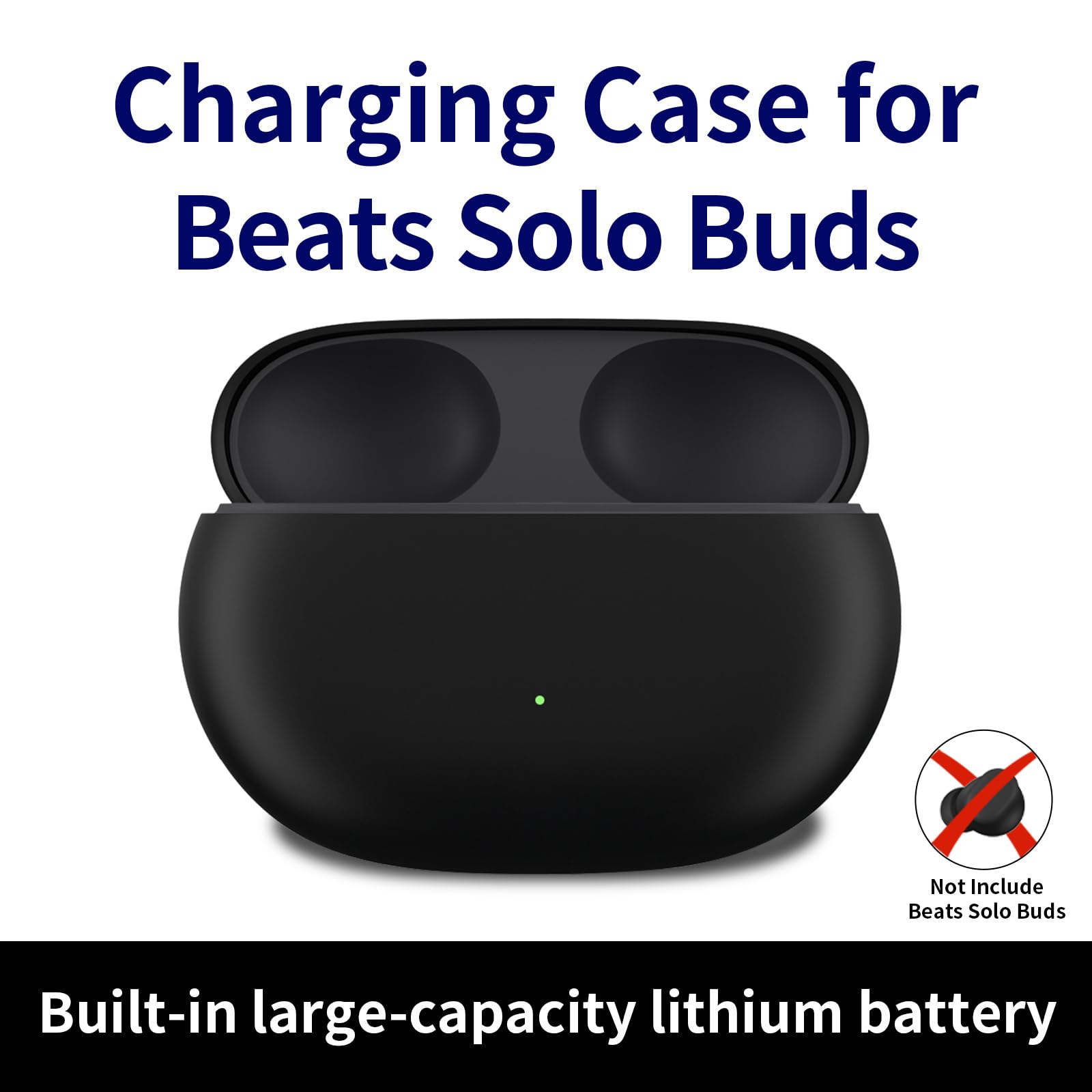 Custodia di ricarica di ricambio aggiornata per Beats Solo Buds con batteria integrata da 660 mAh, pulsante di sincronizzazione e dock di ricarica portatile con accoppiamento pop-up, porta di