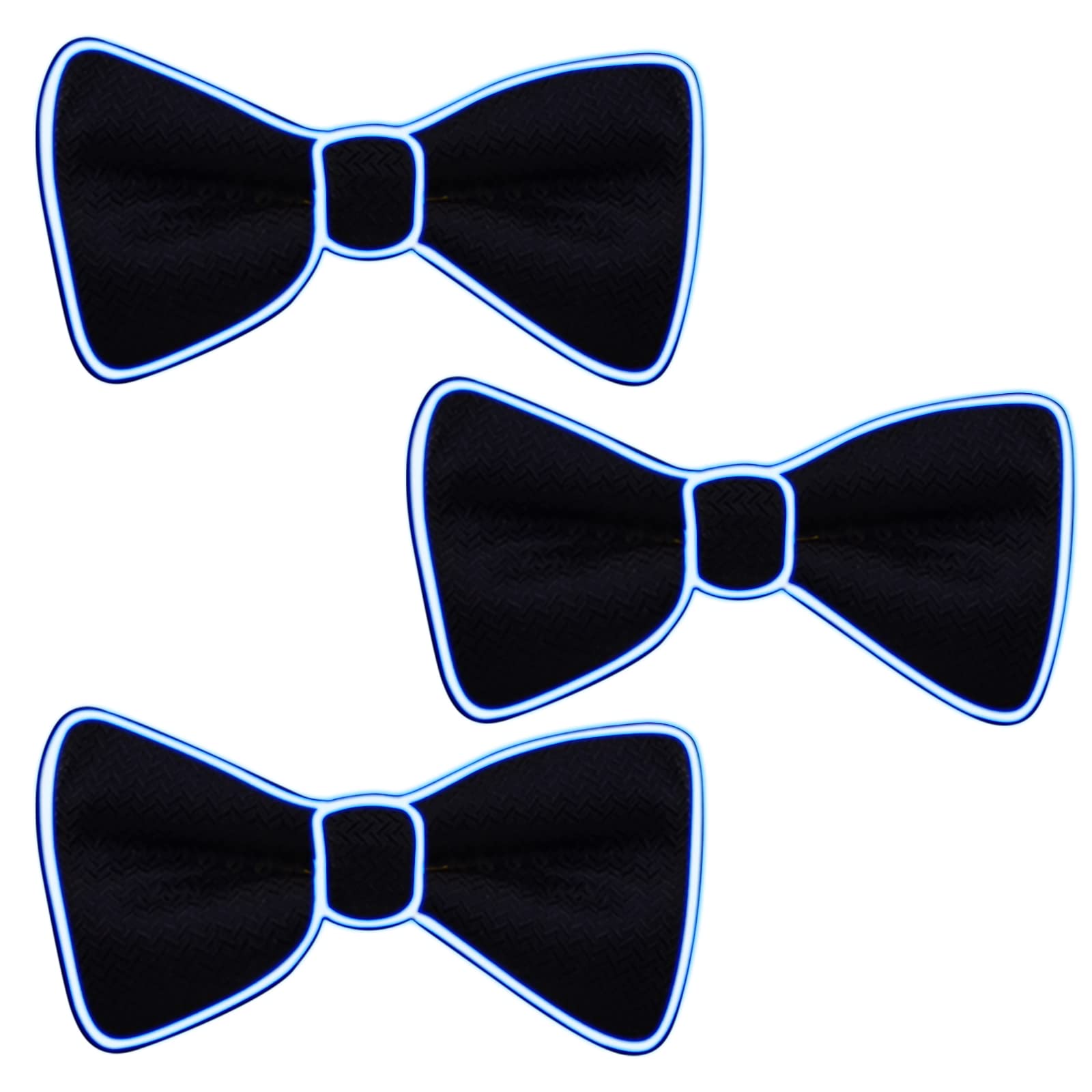 YUANZ 3 Pajarita LED Light Up Pajarita LED Pajarita Ajustable Light Up Pajarita, Novedad Pajarita Party Glowing LED Tie (Azul)