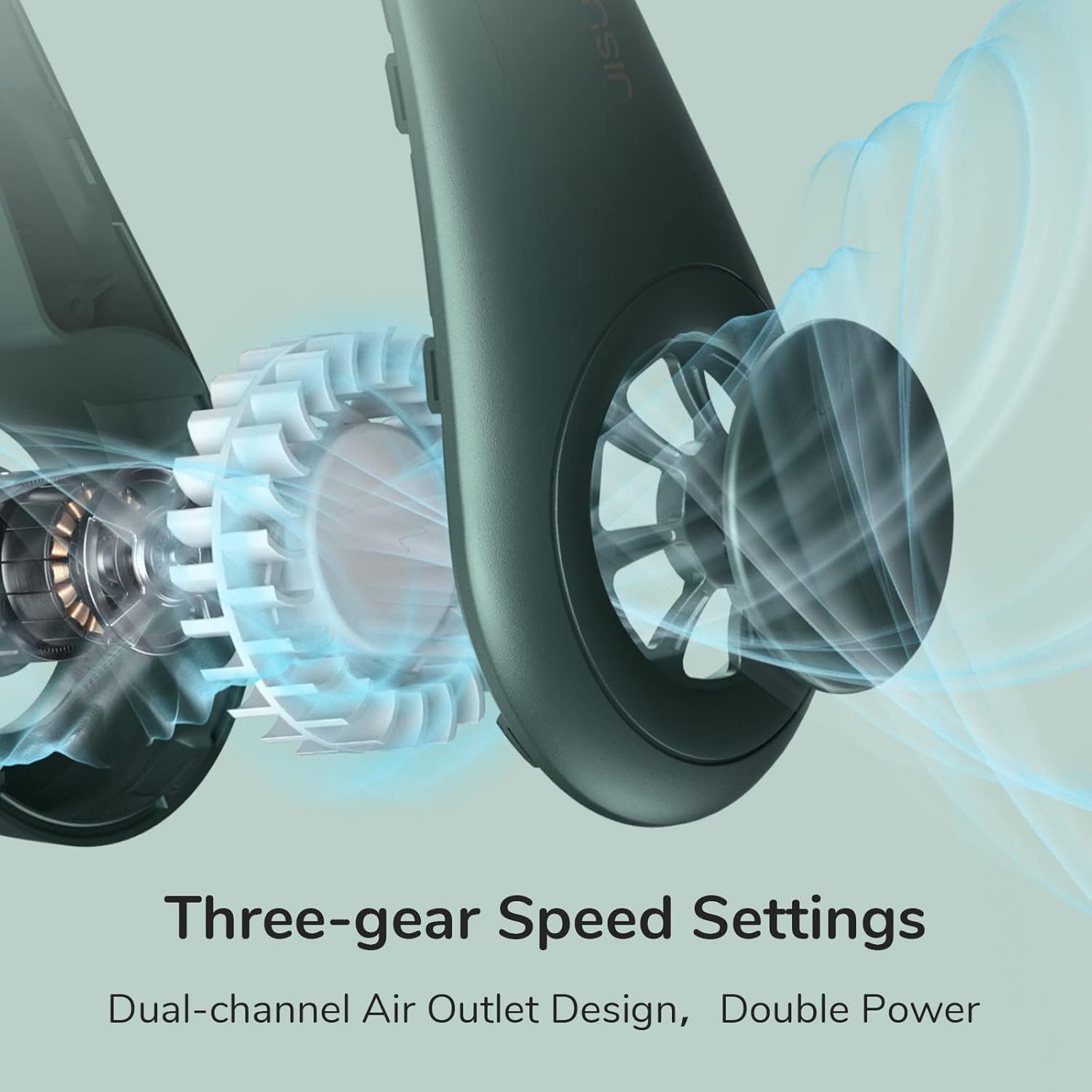 JISULIFE Neck Fan 4000 mAh Hands Free Bladeless Fan+Portable Handheld Turbo Fan[12H Max Cooling Time] Pocket Fan with 5 Speeds