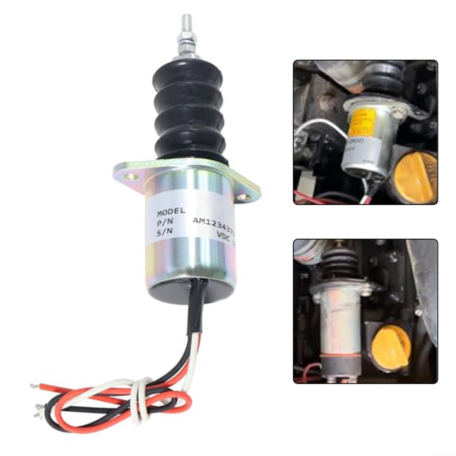 12 V zawór elektromagnetyczny gaśnica płomienia, zawór odcinający zamiennik do AM103337 AM124379 AM124377, kompatybilny z modelami traktorów 332 415 425 430 445, metal