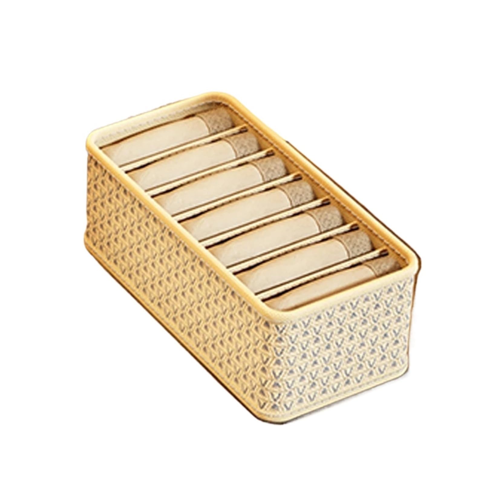 BAYNOPURIN Sock Storage Box Underwear Bra Organizer Storage Box Drawer Type Panties Socks Boxes Wardrobe Clothes Cabinet Separator(7grids-beige)