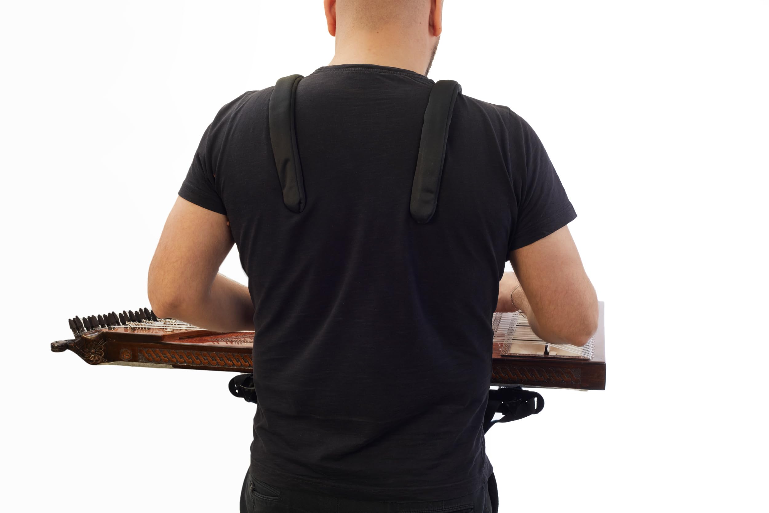 Ethnic Musical Kanun Stand, Shoulder Qanun Carrier for Turkish or Arabic Kanun, Comfortable Stand and Hold, Adjustable, Soft Foam Arms, Durable Metal Base, Padded Case - Image 3