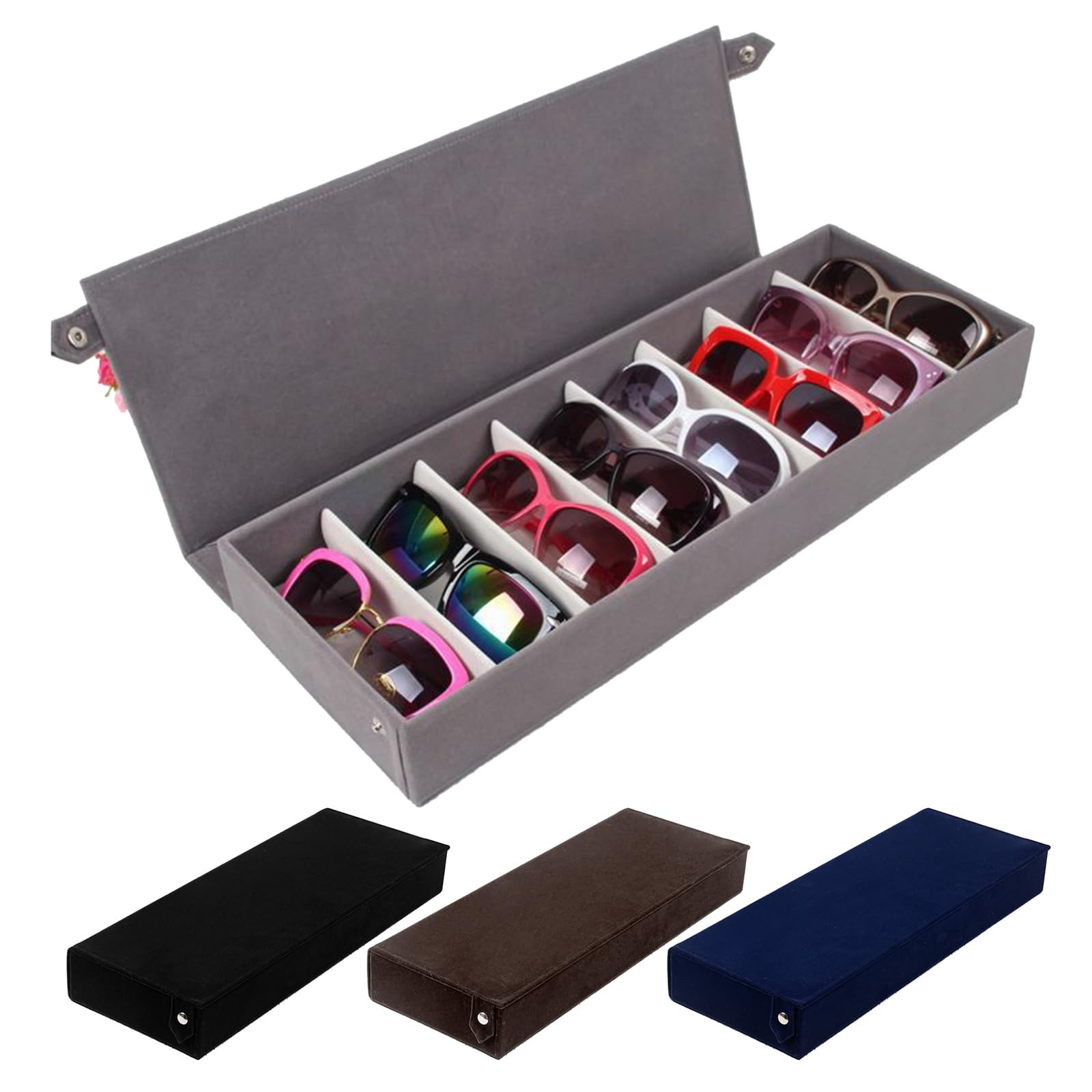 8 Slot Glasses Storage Box Display Boxes Multipurpose Holder Household For School Office Dormitory Organization Box Glasses Storage Box