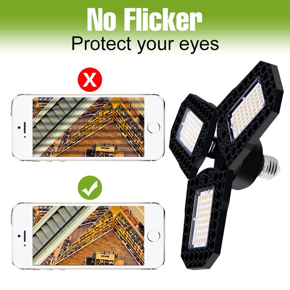 100W LED Deformable Lights 100-277V Wtih Adjustable Panels Foldable Warehouse Lamps 110V Commercial High Bay Ceiling lamp E26 — view 7