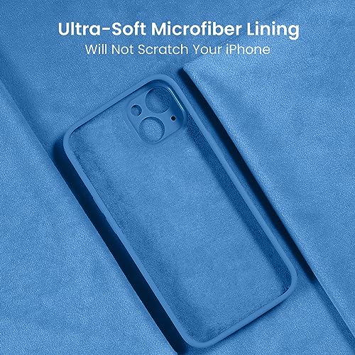 Image of FireNova Designed for iPhone 15 Case, Silicone Upgraded [Camera Protection] Phone Case, Soft Anti-Scratch Microfiber Lining Inside, 6.1 inch, Blue