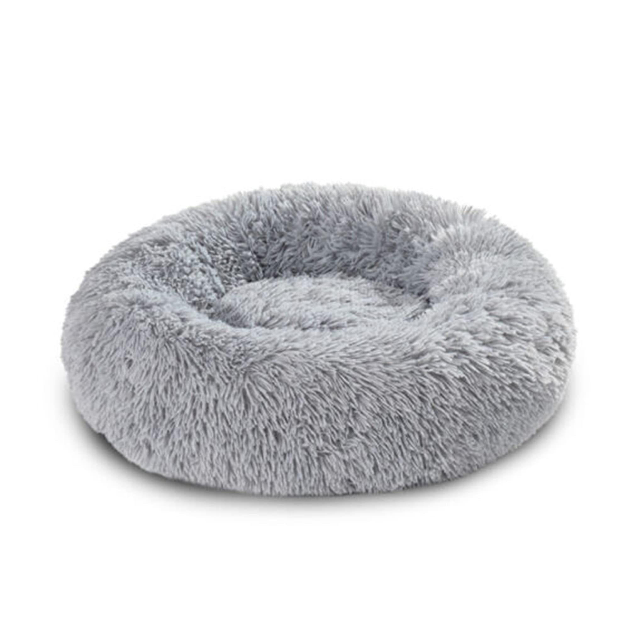 Dog Bed Cat Bed Cushion Faux Fur Dog Beds | Comfortable Donut Cuddler Round Dog Bed | Soft Faux Fur Cat Couch For Indoor Pet | Dog Bed Mats Cushion for Joint-Relief and Improved Sleep (Grey 70cm)