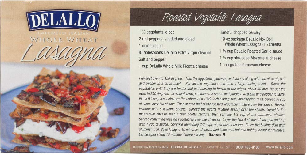 Amazon.com : (NOT A CASE) Organic Whole Wheat Lasagna Oven Ready