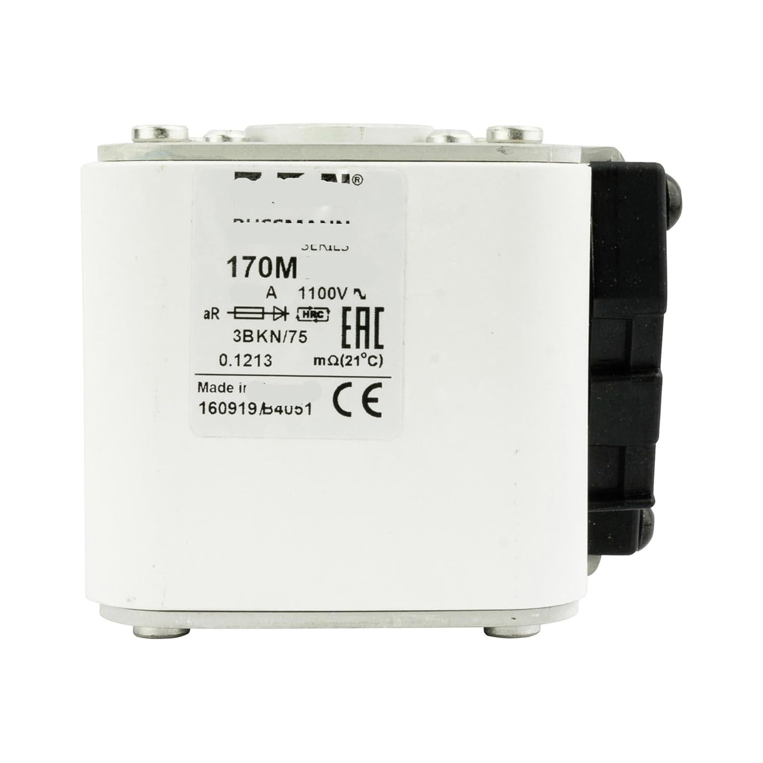 ヒューズ 170M6344 欧州規格キューブシリーズ フラットエンド取付タイプ