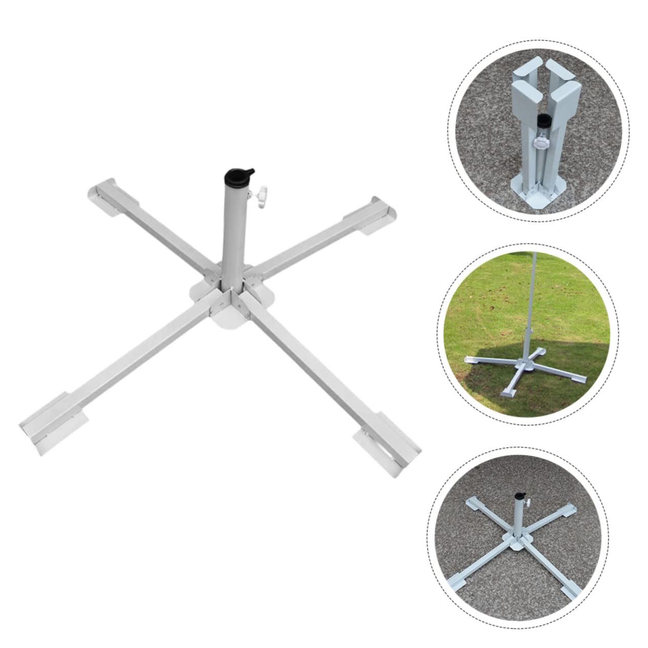 Toddmomy 2pièces Pied De Parasol pour Parasol De Plage Support Et Portable pour De Jardin Base Stable avec Vis pour Résister Vent