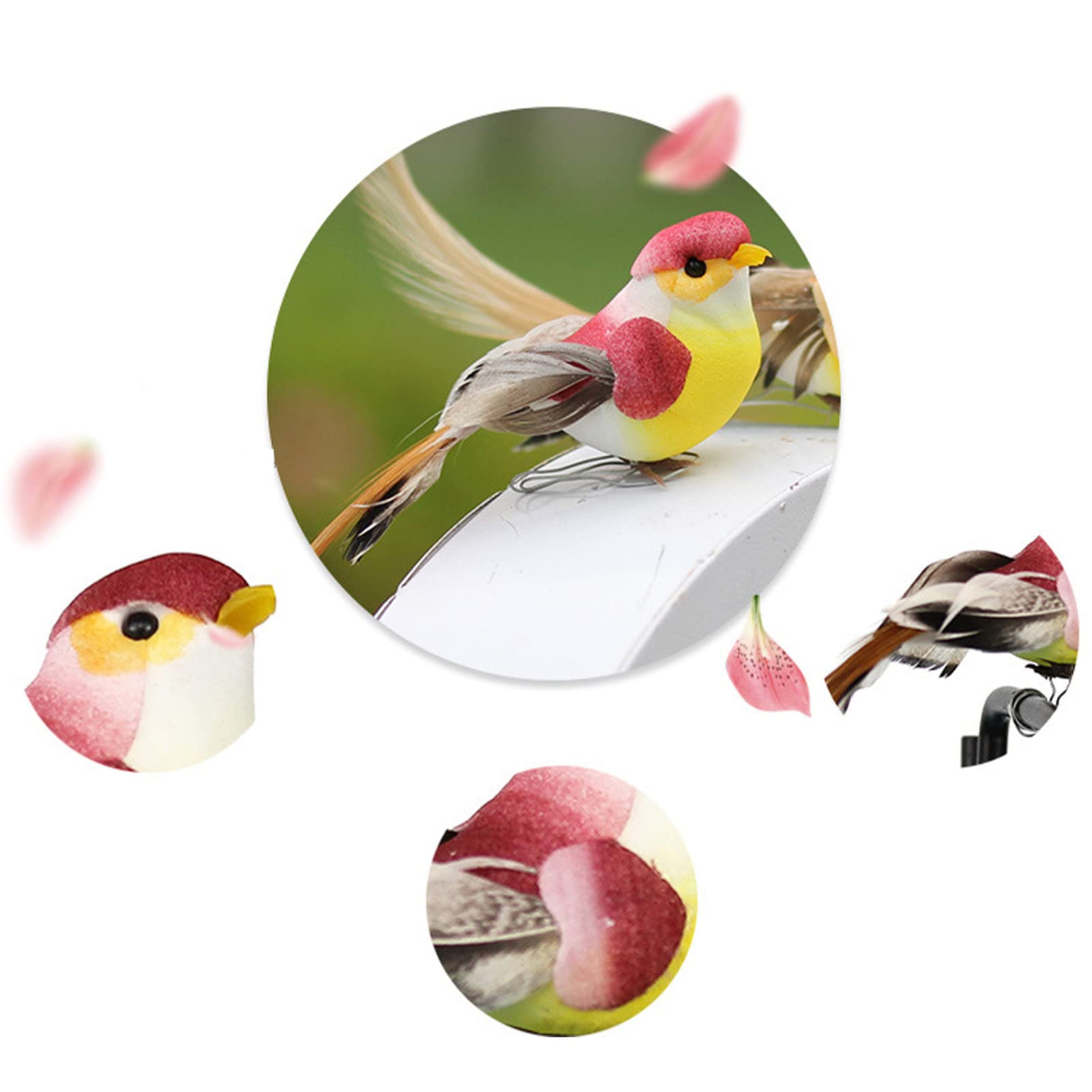 Künstliche Vögel Mit Federn 05 – 3er Set Vogel  Produktbild-Vorschau 2
