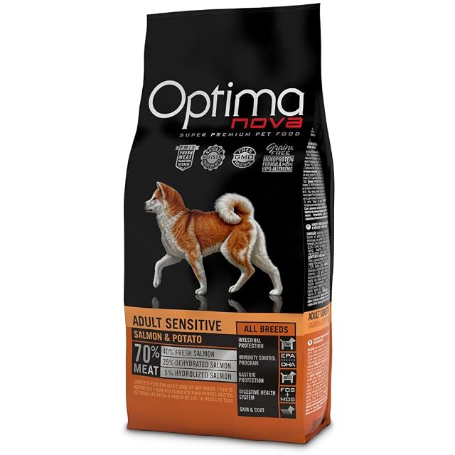 OPTIMANOVA Perro salmón y Patatas sensibles, 12 kg