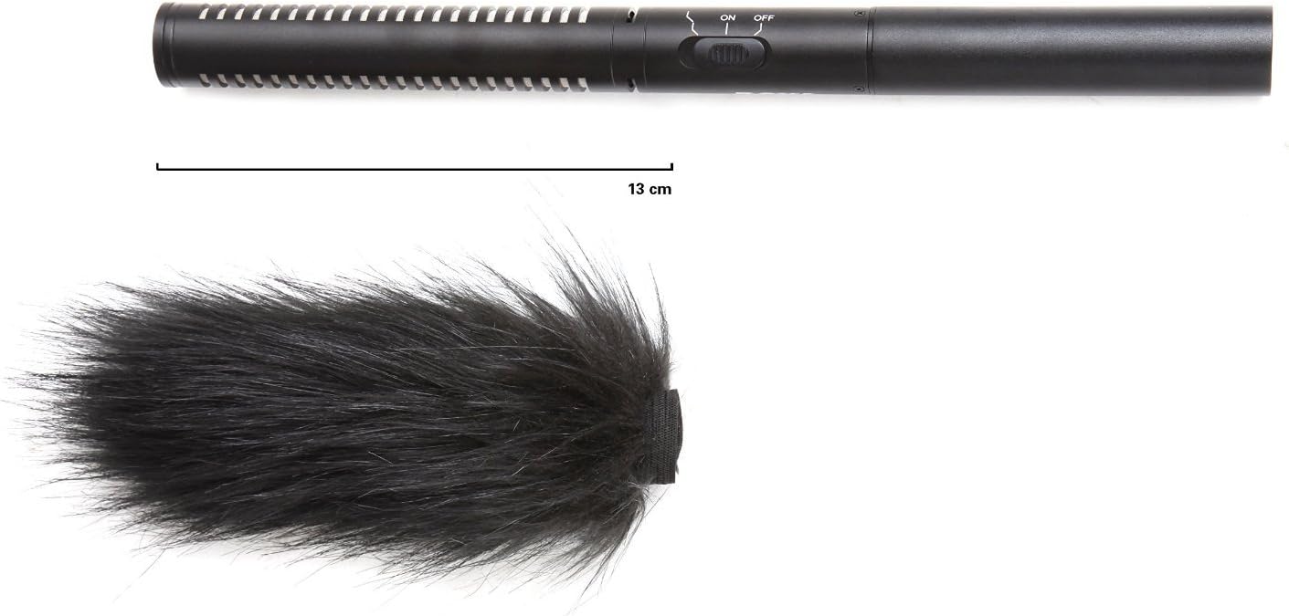 Movo WS4 Furry Outdoor Microphone Windscreen Muff 5" X 25mm (L x D) Shotgun Mic Windscreen for the Audio-Technica, Takstar, and Similar Mics