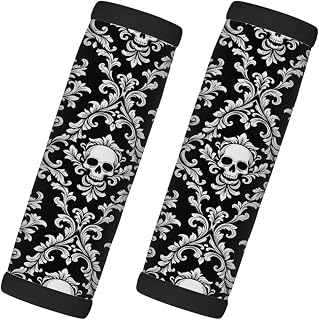 Gothic Skull Pattern Luggage Handle Wrap Grips | Bag Strap Cover Neoprene Handle Covers Travel Luggage Identifiers, Soft Grip Protectors for Suitcases Travel Essentials