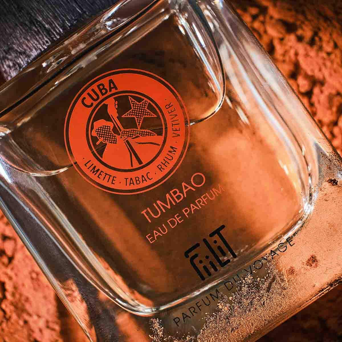 TUMBAO CUBA naturalna woda perfumowana 50 mL - FiiLiT perfumy podróżne - mieszane - Dla kobiet i mężczyzn - Spray wielokrotnego ładowania - Cytryna zielony tytoń Piripiri Vetiver - Pikantne drewno