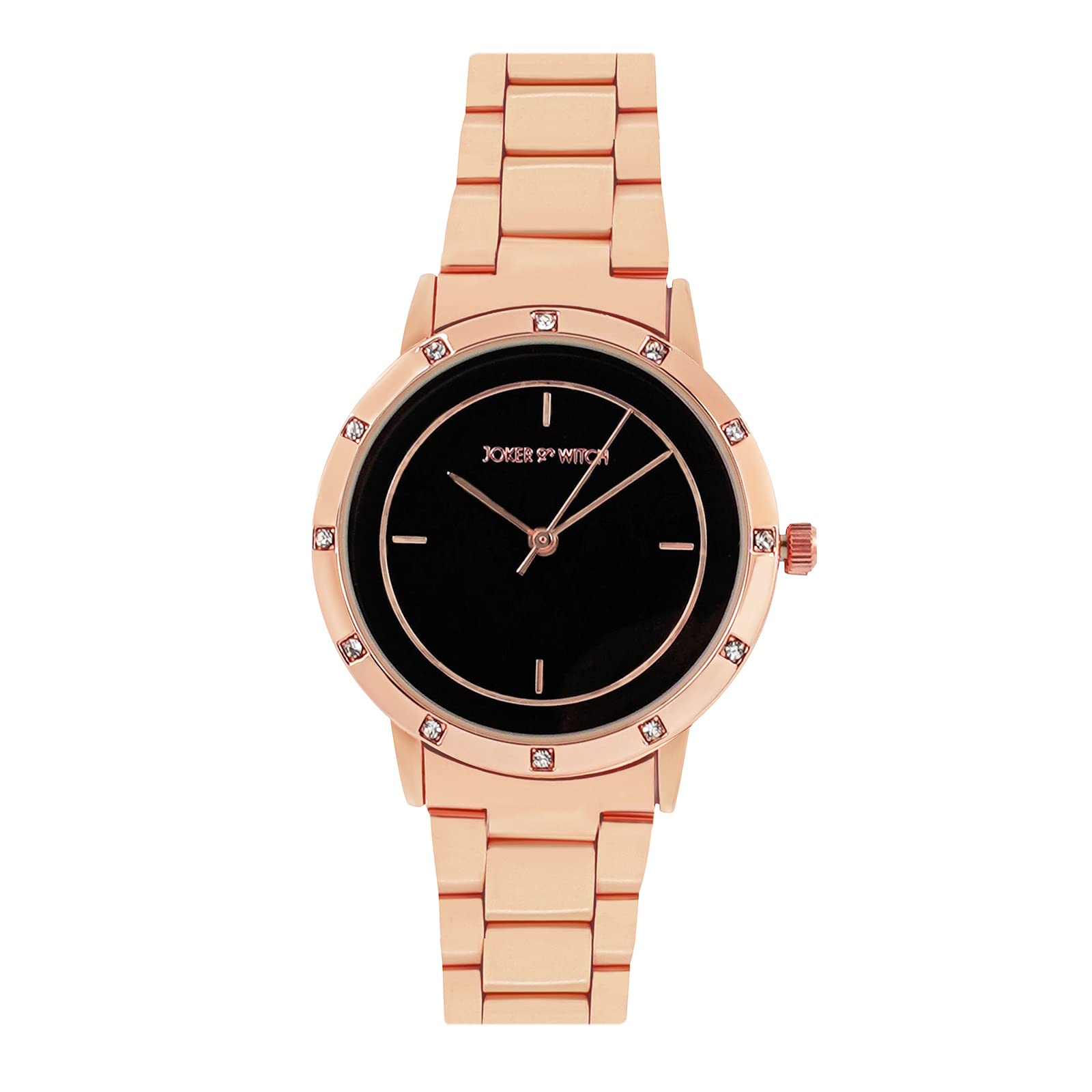 Joker & Witch Sunset Black Dial Rose Gold Stainless Steel Analogue Watch for Women (B0BBFJ2J3W) Amazon Price History, Amazon Price Tracker