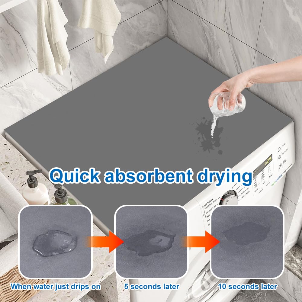 Tappetino Antiscivolo Per Lavatrice 60x60 Cm - Antivibrazione, Impermeabile, Grigio