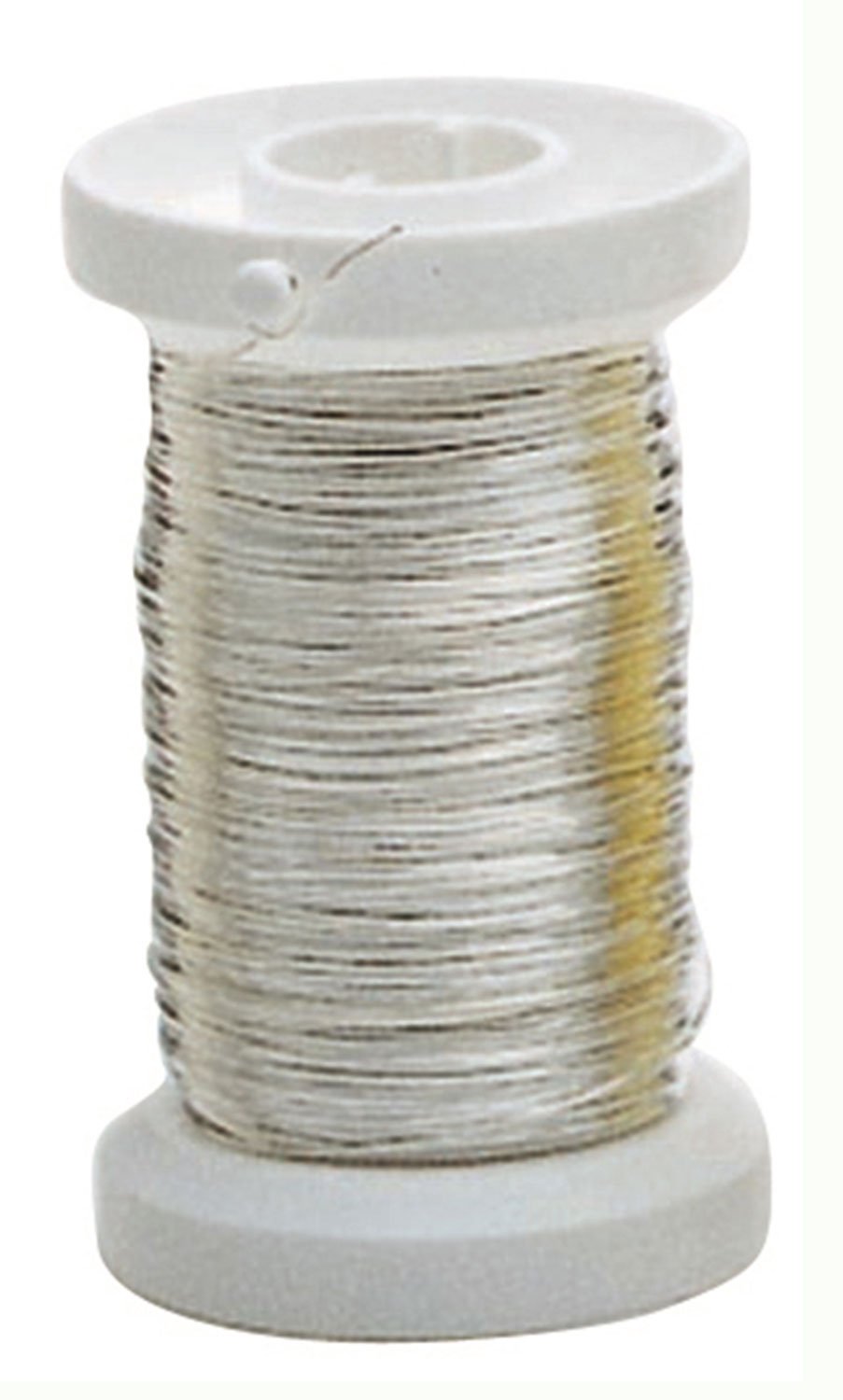 Glorex 6 2220 109 Fil argenté avec Noyau de cuivre plaqué Argent 0,4 mm x 40 m sur Bobine pour travaux manuels, création de comp