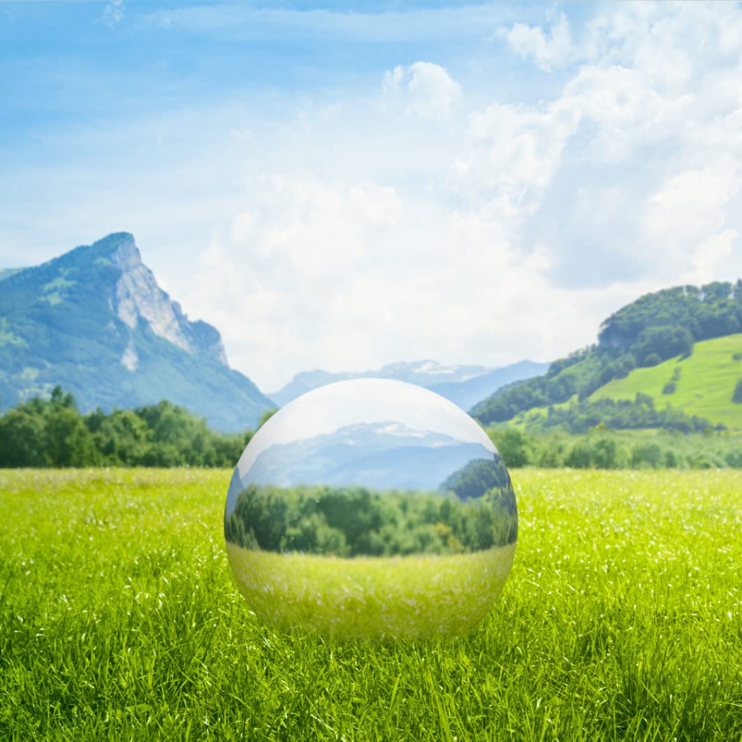 Gazing Balls, 6pcs Miroir en Acier Inoxydable Boules Creux polies, étang Flottant Gazing sans Couture, sphère réfléchissante du Paysage du Jardin pour décoration de Jardin étang de Jardin