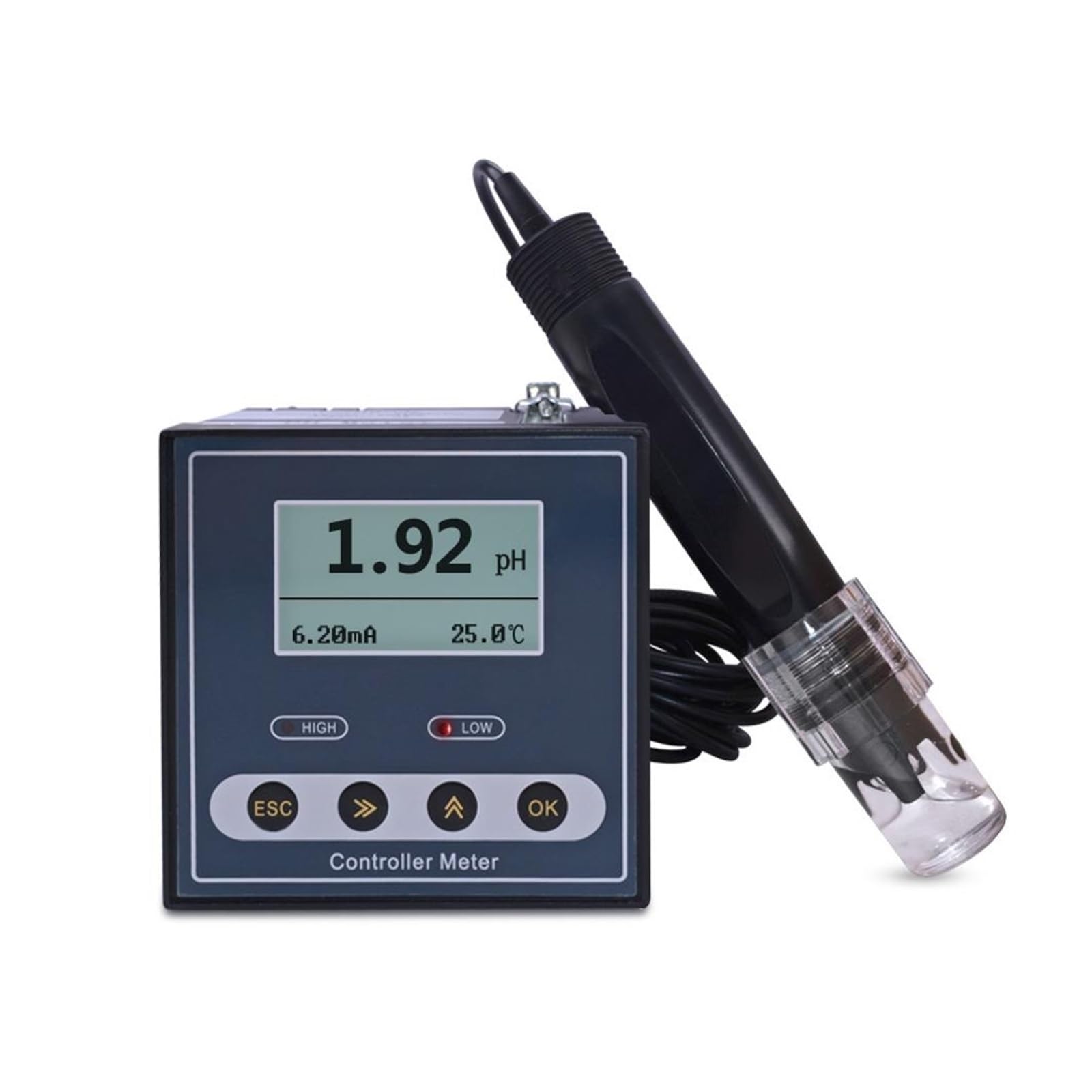 Controlador de pH industrial, medidor de ORP, monitor digital, 0,02 pH, 1 mV, control de límite superior e inferior, alarma, comprobador de pH(Ph Controller)