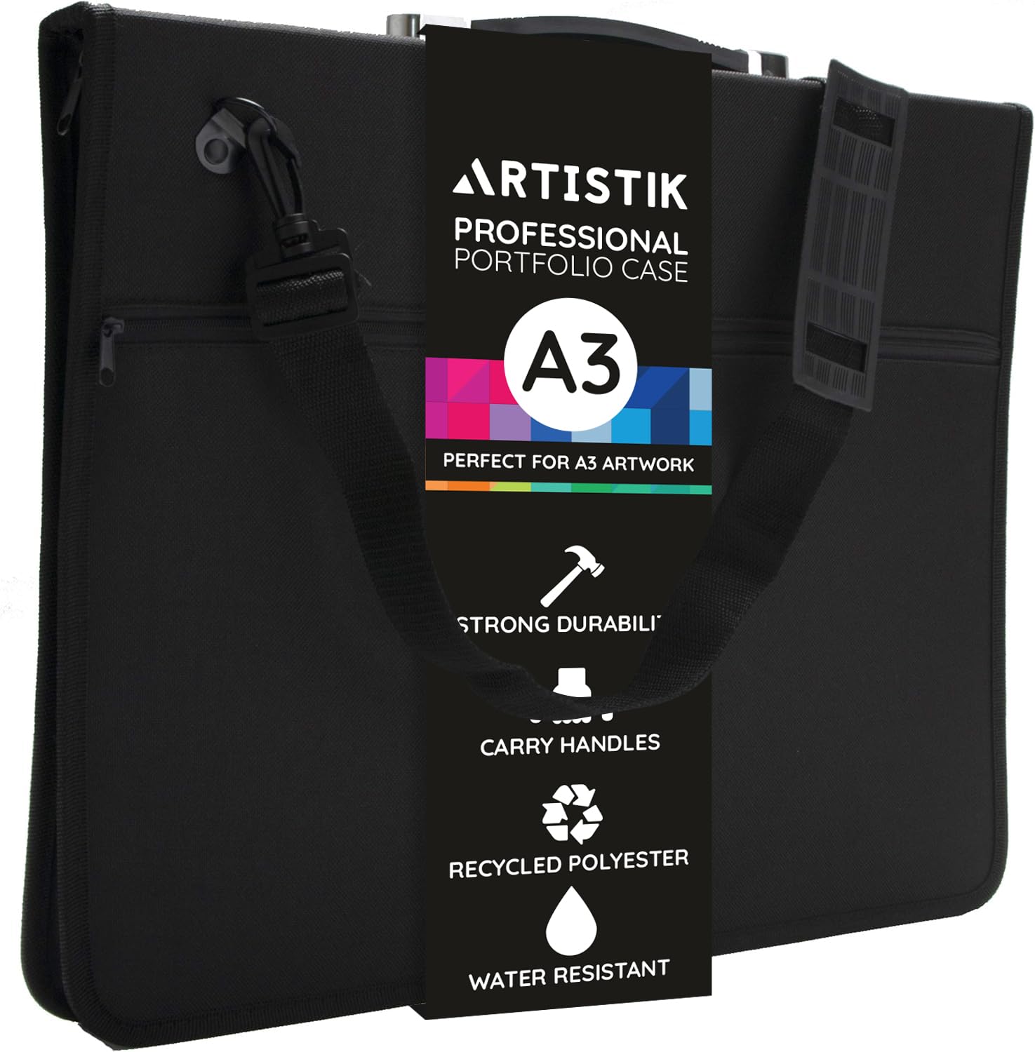 Artistik Quartz Art - Funda para portafolios de Arte – Bolsa de Almacenamiento para presentaciones, Resistente a la Intemperie, A3-18.3"x14"x1.7"