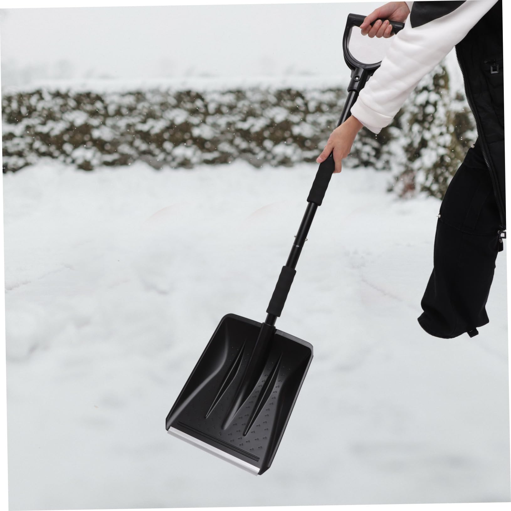 Autoschneeschaufel und Abs aus Edelstahl 1 Satz für Winter | Schwarz, für Windschutzscheibe und Fahrzeug, zum Entfernen von Schnee und Frost
