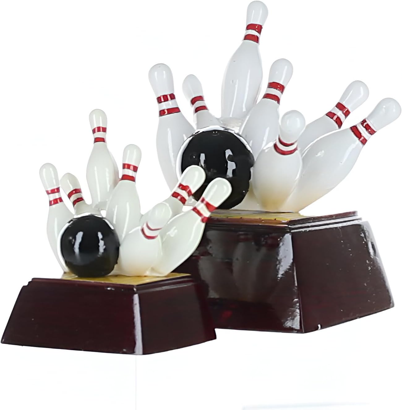 Decade Awards Bowling Pins Trophy - 4 or 6 Inch | Bowling Strike Award - Engraved Plate on Request