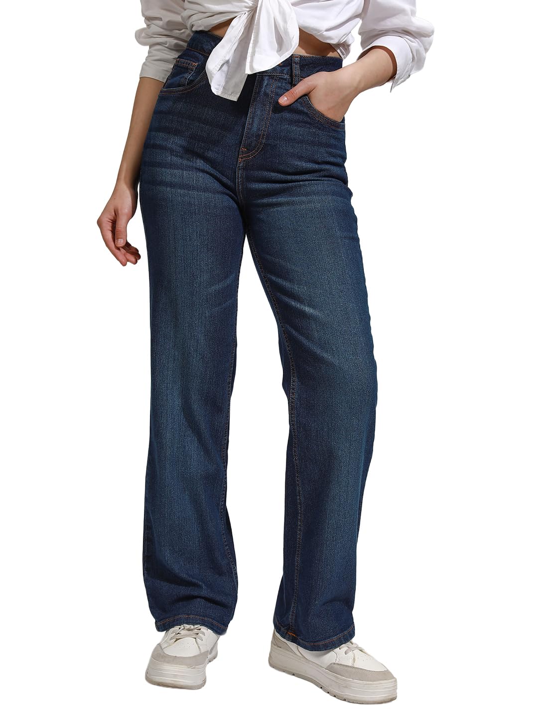 Women's Straight Fit Regular Jeans | Stretchable Mid-Rise Jeans Pant-image-33