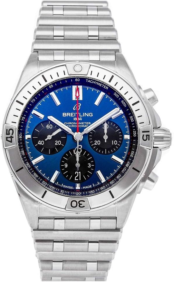Breitling Chronomat B01 Blue Dial Mens Watch AB0134101C1A1