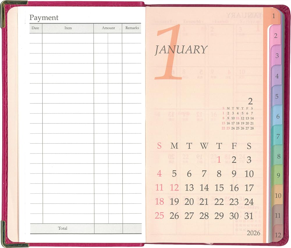 Amazon.co.jp: 博文館 手帳 2026年 ウィークリー インデックス S ID-7