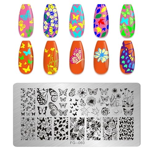 MWOOT 6 Pezzi Stamping Nail Art, Farfalla Pizzo