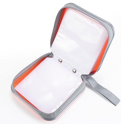 Miniatura 11 de Funda para DVD/CD, soporte portátil de capacidad para 48 - Organizador de cartera de almacenamiento de plástico duro para automóvil (morado)