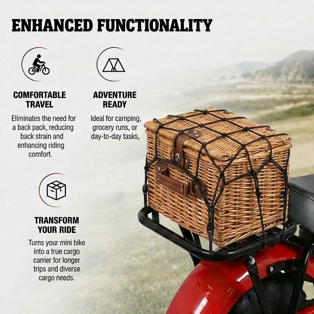 Heavy-Duty Rear Rack for Massimo Baja MB200 Warrior WR65, Mini Baja, Baja Heat, Baja Carbon 6.5 196cc HT65, MB165, 200lbs Load Capacity, Durable Design, Extended Axle & Installation Kit