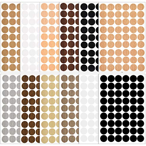 Tenare TENARE-WOOD TEXTURED -01 648 Pieces Adhesive Screw Stickers Screw Hole Covers Hole Stickers Pvc Cover Caps 12 Colors Waterproof Wood Textured Cover thumb #2