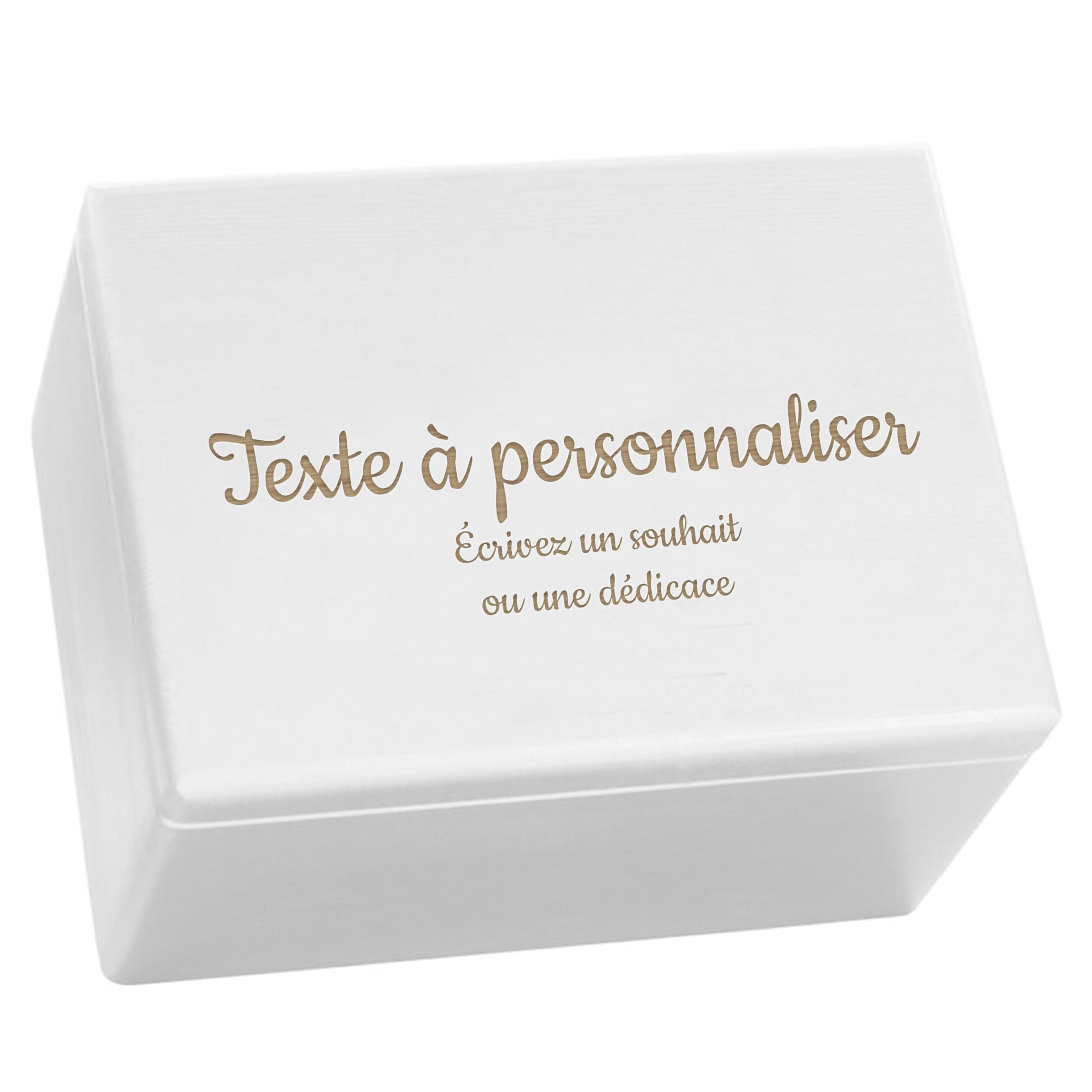LAUBLUST Boîte à souvenir bébé - Gravure souhaitée - Cadeau naissance personnalisable | Taille XL, env. 40x30x24cm, Blanc - Boîte décorative en bois avec couvercle, FSC®
