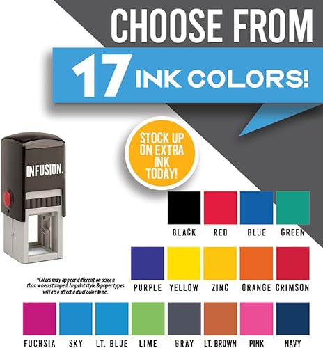 Miniatura 6 de Infusion Sello de logotipo de goma autoentintado personalizado de 1-316" x 1-316", grande, sello cuadrado, negro