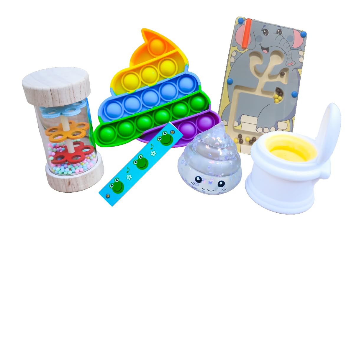 "Keep 'Em on the Toilet" Potty Training Fidget Toy Starter Pack (Blue)