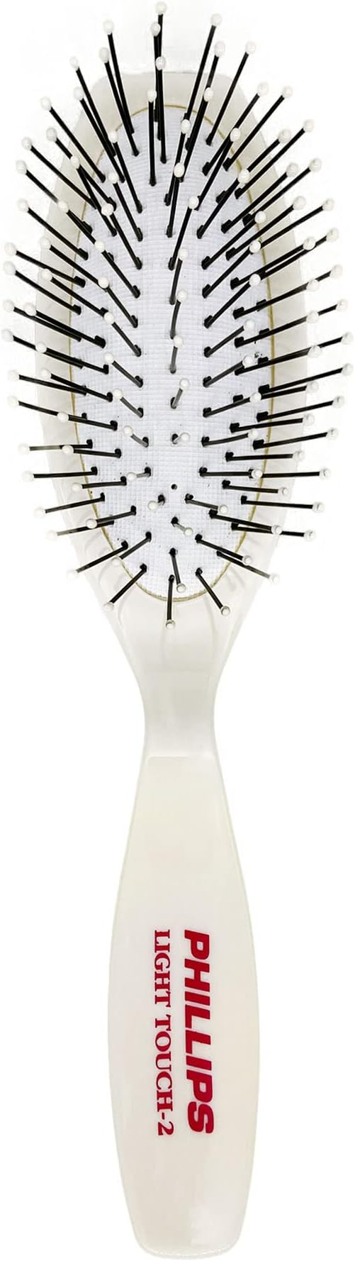 Light Touch 2 Oval Cushioned Brush (Purse Sized), with Ball Tipped Nylon Bristles, Contoured Handle