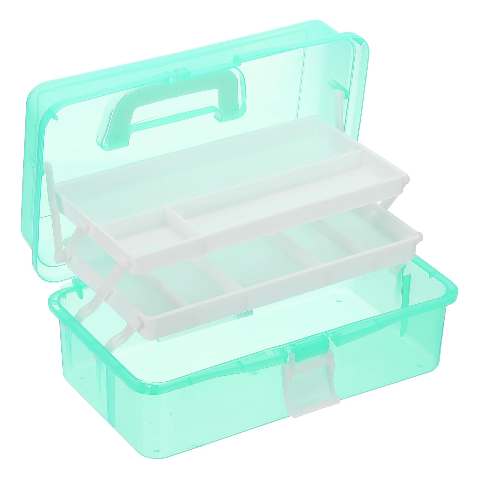 Boîte de rangement pour fournitures artistiques avec 3 plateaux et poignée
