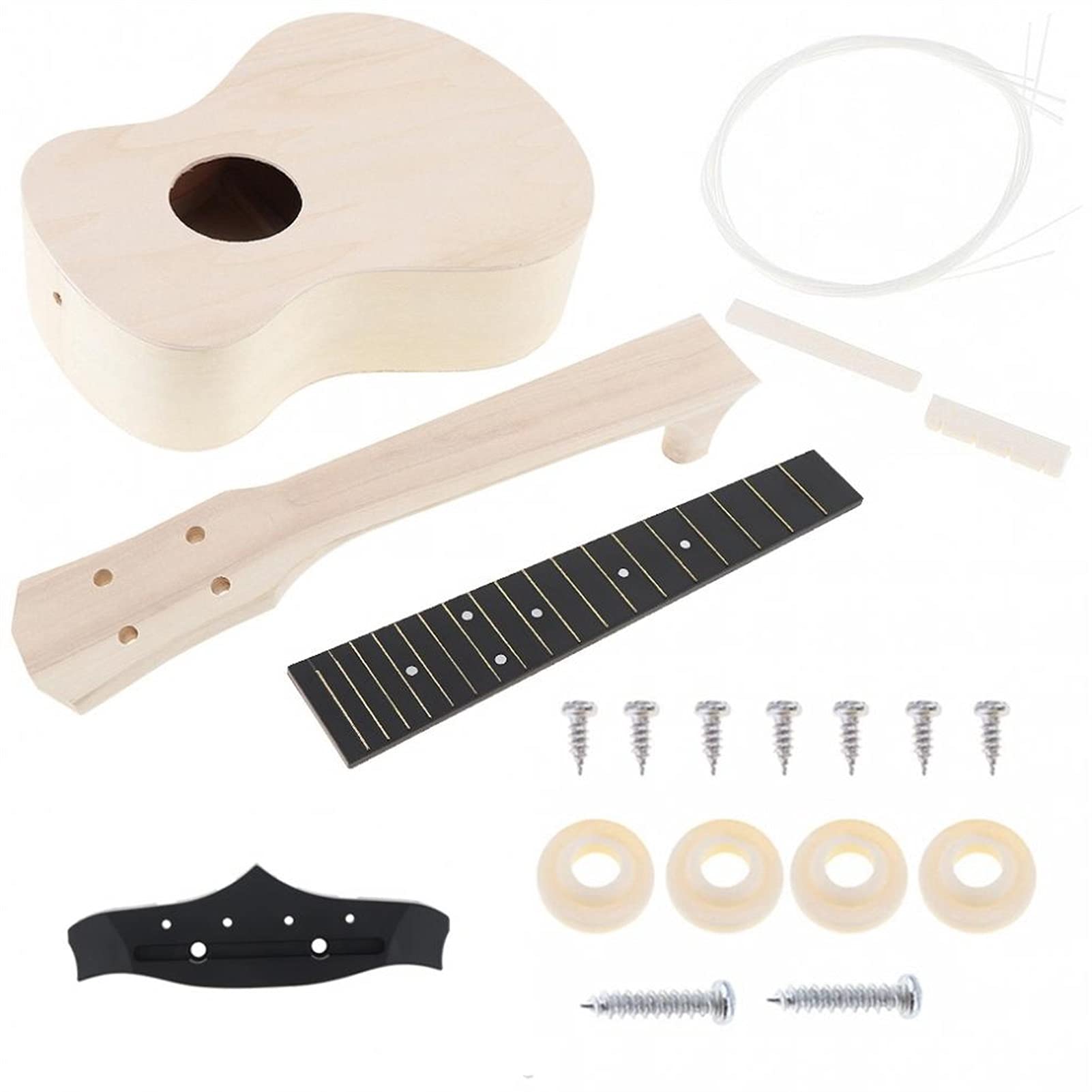 Ukulele koncertowe Początkujący Ukulele 23 Cal Ukulele Basswood DIY Kit Koncert Gitara Hawajska Palisander Podstrunnica Do Malowania Prac Ręcznych Kampania Dla Rodziców I Dzieci