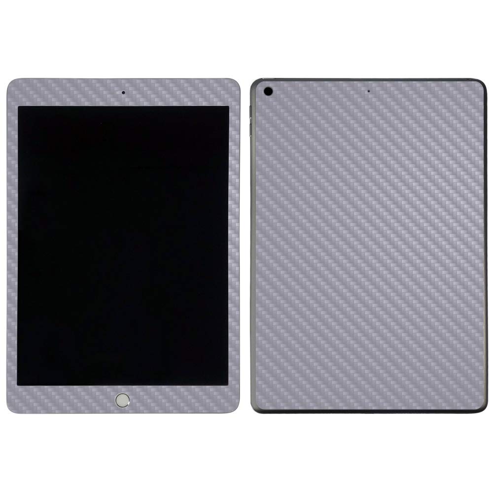 MightySkins Carbon Fiber Skin for Apple iPad 10.2" (2019) - Solid Gray | Protective, Durable Textured Carbon Fiber Finish | Easy to Apply, Remove, and