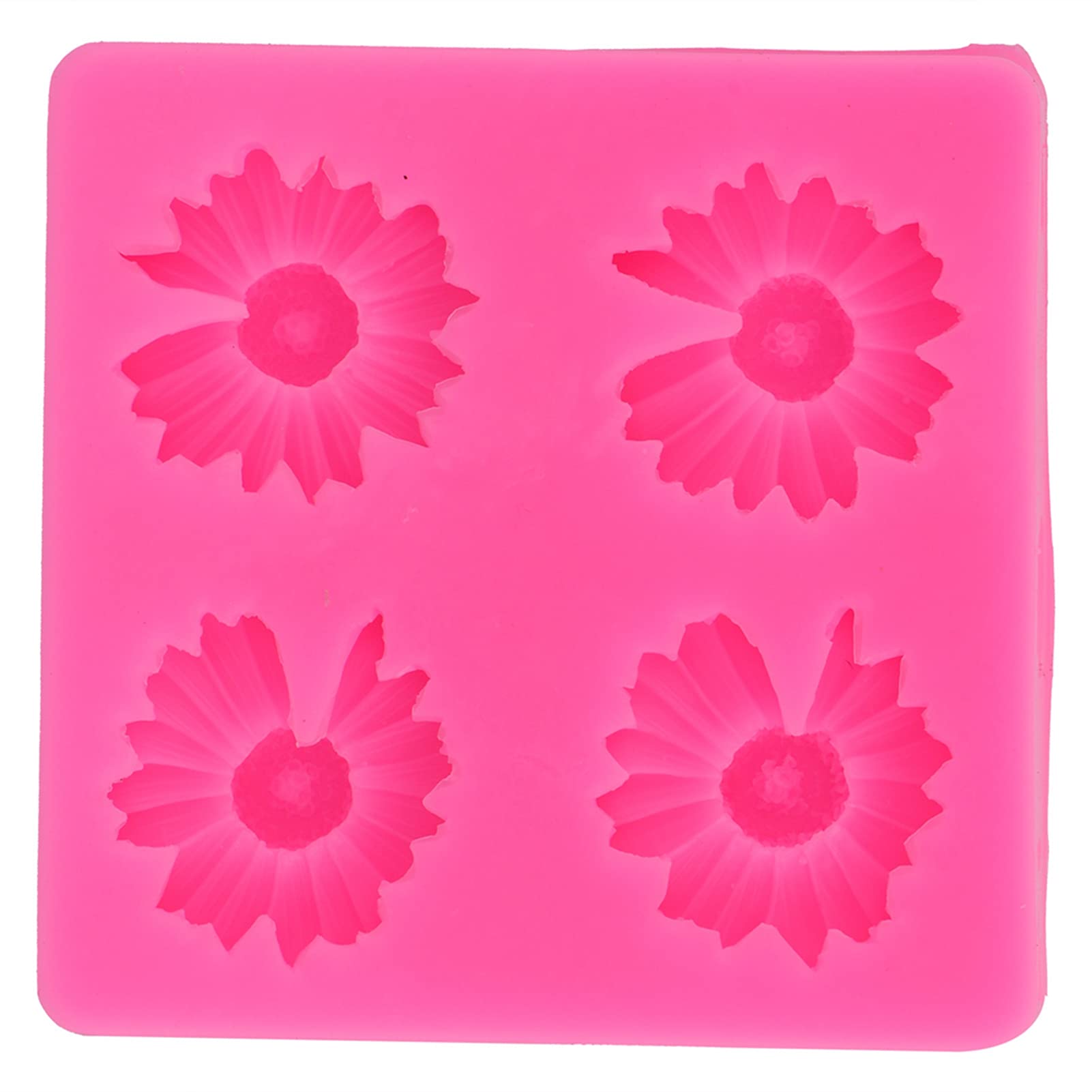 5 Stks Siliconen Bloemen Mallen, Herbruikbare Ijs Snoep Mallen Madeliefje Bloem Chocolade Fondant Klei Mal Cake Decorating Bakken Tool Roze