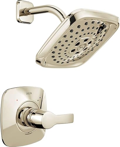 Miniatura 5 de Delta Faucet Tesla Serie 17 Kit de molduras de ducha de doble función con cabezal de ducha táctil H2Okinetic de tres pulverizaciones, cromado T17252