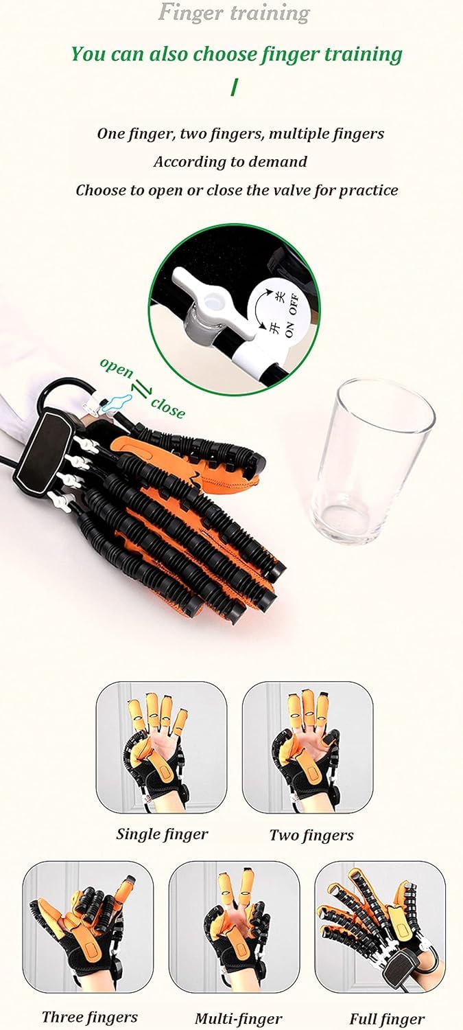 Gants De Robot De Rééducation De La Main électrique, Exercice des Doigts pour Les Patients Atteints D’hémiplégie D’avc, Attelle De Main D’entraînement des Doigts, Left Hand, L